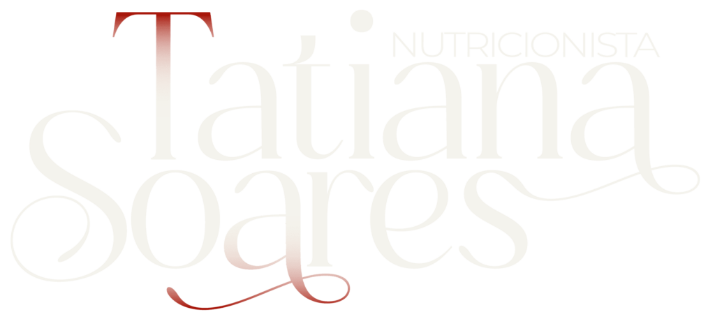 Logo Marca da Dra. Tatiana Soares. Uma meia maçã que representa a Nutrição e vermelho com as dias folhas no seu cabo e a outra metade e descrito seu nome Em cima do seu nome em caixa alta menor fonte escrito Nutricionista " e a baixo em uma fonte trabalhada "Tatiana Soares". Nutricionista recomenda alimentos frescos e coloridos para uma dieta equilibrada. Alimentos saudáveis selecionados por nutricionista para promover o bem-estar. Dicas de nutricionista: inclua frutas, verduras e legumes na sua alimentação diária. Imagem da nutricionista em consulta: Nutricionista em consulta, orientando paciente sobre hábitos alimentares saudáveis. Nutricionista [Nome da Nutricionista] atendendo paciente em seu consultório. Consulta com nutricionista para um plano alimentar personalizado. Imagem da nutricionista preparando alimentos: Nutricionista preparando uma receita saudável e prática. Nutricionista demonstra como preparar refeições nutritivas. Dicas de nutricionista para cozinhar de forma saudável e saborosa. Imagem de pessoas se exercitando: Nutricionista recomenda a prática regular de exercícios físicos para uma vida saudável. Alimentação saudável e exercícios físicos: combinação ideal para o bem-estar, orientada por nutricionista. Nutricionista destaca a importância da atividade física para complementar uma dieta equilibrada. Imagem de antes e depois: Resultados de pacientes que seguiram o plano alimentar elaborado por nutricionista. Transformação corporal com acompanhamento nutricional. Consulte um nutricionista. Antes e depois: veja os resultados obtidos com a ajuda de uma nutricionista.